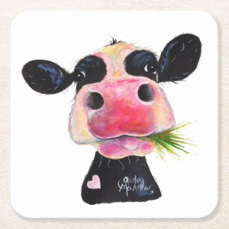 Dessous-de-verre Carré En Papier Dessous de verre de Nosey Friesian Cow ' HURLEY BU