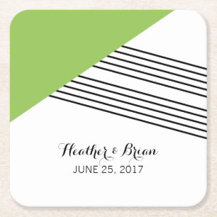 Dessous-de-verre Carré En Papier Dessous de verre de papier à bande géométrique ver