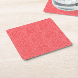 Dessous-de-verre Carré En Papier Dessous de verre de papier coeur - Rouge