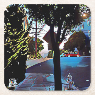 Dessous-de-verre Carré En Papier Dessous de verre de papier de San Francisco Nob