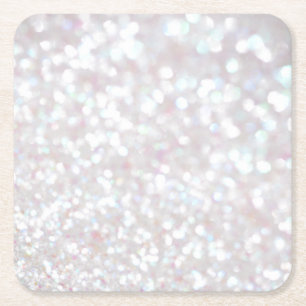 Dessous-de-verre Carré En Papier Dessous de verre de papier étincelant blanc