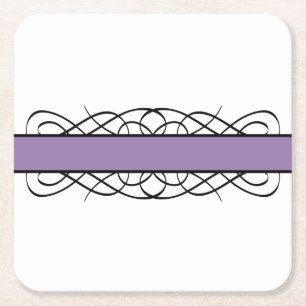 Dessous-de-verre Carré En Papier Dessous de verre de papier fleuri violet déco