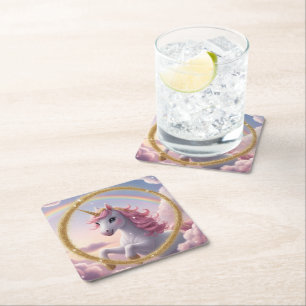 Dessous-de-verre Carré En Papier Dessous de verre de papier magique Unicorn