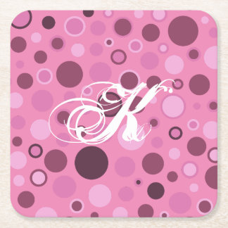 Dessous-de-verre Carré En Papier Dessous de verre de papier monogramme de points de