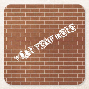 Dessous-de-verre Carré En Papier Dessous de verre de papier peint en brique avec te
