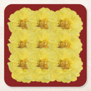 Dessous-de-verre Carré En Papier Dessous de verre de pivoine jaune 黄 色 い 牡 の 丹 タ ー