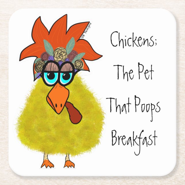 Dessous-de-verre Carré En Papier dessous de verre de poulet (Devant)