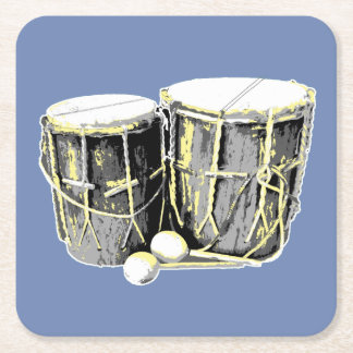 Dessous-de-verre Carré En Papier Dessous de verre de tambour de Garifuna