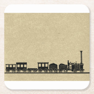 Dessous-de-verre Carré En Papier Dessous de verre de train Vintages