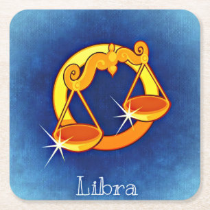 Dessous-de-verre Carré En Papier dessous de verre du zodiac de libra