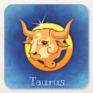 Dessous-de-verre Carré En Papier dessous de verre du zodiaque de taurus