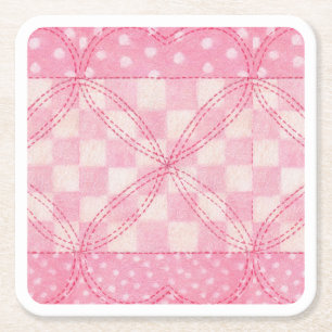 Dessous-de-verre Carré En Papier Dessous de verre en papier Carré PINK HEART QUILT