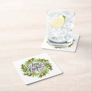 Dessous-de-verre Carré En Papier Dessous de verre en papier de Noël