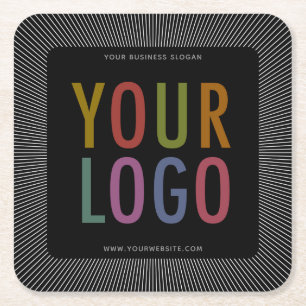 Dessous-de-verre Carré En Papier Dessous de verre en papier en carton noir carré Lo