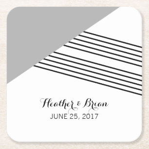 Dessous-de-verre Carré En Papier Dessous de verre en papier gris géométrique