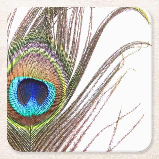 Dessous-de-verre Carré En Papier Dessous de verre en papier Peacock (Devant)
