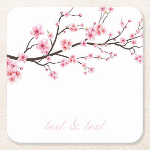 Dessous-de-verre Carré En Papier Dessous-de-verre en papier: SAKURA CHERRY BLOSSOMS