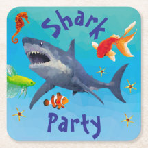 Dessous de verre en papier Shark Children Party