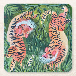 Dessous-de-verre Carré En Papier Dessous de verre en papier tigre