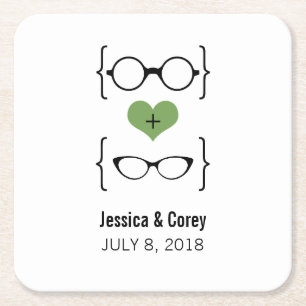 Dessous-de-verre Carré En Papier Dessous de verre en papier verres verts Geeky
