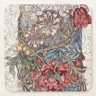Dessous-de-verre Carré En Papier Dessous-de-verre en papier: WILLIAM MORRIS : TULIP