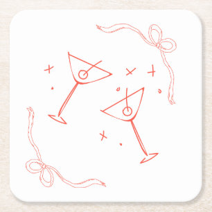 Dessous-de-verre Carré En Papier Dessous de verre fille Cool Martini