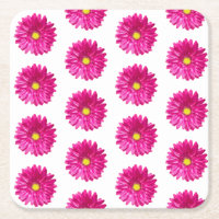 Dessous de verre floraux rose vif Daisy