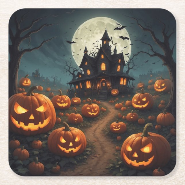 Dessous-de-verre Carré En Papier dessous de verre halloween (Devant)