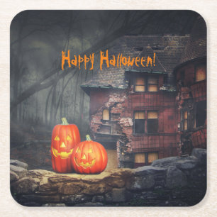Dessous-de-verre Carré En Papier Dessous de verre Haunted House Paper