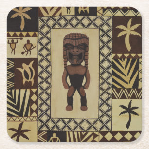 Dessous-de-verre Carré En Papier Dessous de verre hawaïens de barre de Tiki de Tap