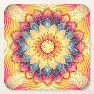 Dessous-de-verre Carré En Papier Dessous de verre Mandala