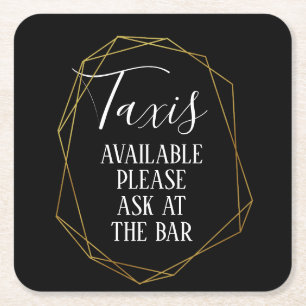 Dessous-de-verre Carré En Papier dessous de verre mariage personnalisé Taxis géomét