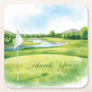 Dessous-de-verre Carré En Papier Dessous de verre Merci pour le golf   Élégant parc