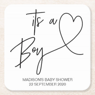 Dessous-de-verre Carré En Papier Dessous de verre modernes de baby shower ses un