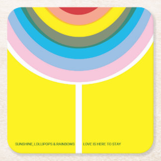 Dessous-de-verre Carré En Papier dessous de verre multicolore "L'amour est ici pour