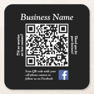 Dessous-de-verre Carré En Papier Dessous de verre papier avec code QR