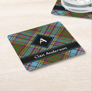 Dessous-de-verre Carré En Papier Dessous de verre papier Carré Clan Anderson Tartan