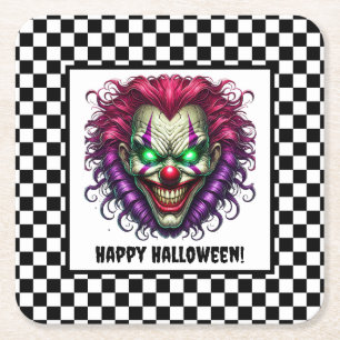 Dessous-de-verre Carré En Papier Dessous de verre papier Halloween Clown Déplaisant