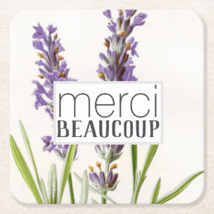 Dessous-de-verre Carré En Papier Dessous de verre papier Merci Beaucoup Merci Laven