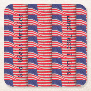 Dessous-de-verre Carré En Papier Dessous de verre papier patriotique, drapeaux amér