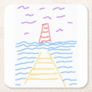 Dessous-de-verre Carré En Papier Dessous de verre papier Pier Lighthouse