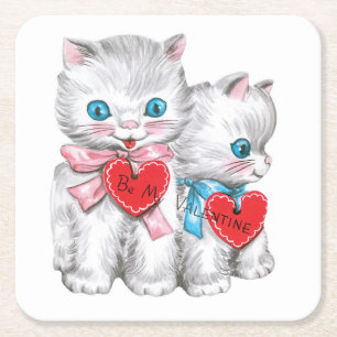 Dessous-de-verre Carré En Papier dessous de verre papier Valentine vintage