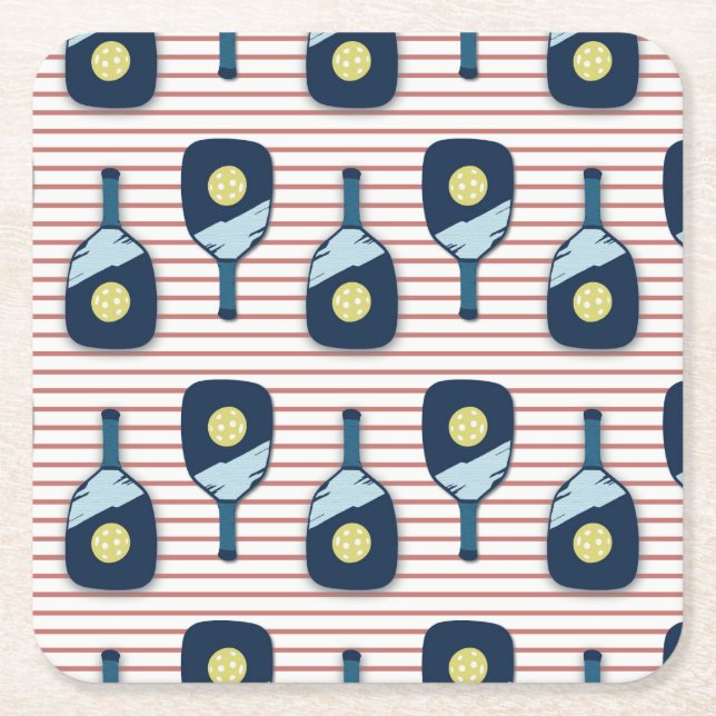 Dessous-de-verre Carré En Papier Dessous de verre Pickleball Paddle (Devant)