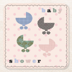 Dessous-de-verre Carré En Papier Dessous de verre pour Baby Shower Bébé Mignon à po