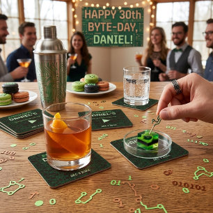Dessous-de-verre Carré En Papier Dessous de verre pour boisson de fête du code tech