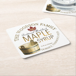 Dessous-de-verre Carré En Papier Dessous de verre promotionnel au sirop d'érable av