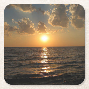 Dessous-de-verre Carré En Papier Dessous de verre Sunset Lake Superior