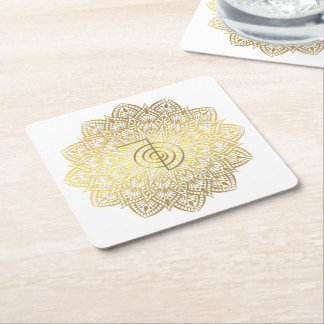 Dessous-de-verre Carré En Papier Dessous de verre symbole Reiki Cho Ku Rei Mandala