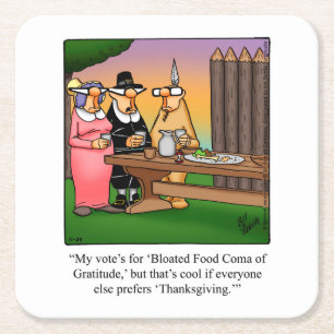 Dessous-de-verre Carré En Papier Dessous de verre Thanksgiving Humour Bar