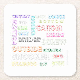 Dessous-de-verre Carré En Papier Dessous de verre thématique Snooker